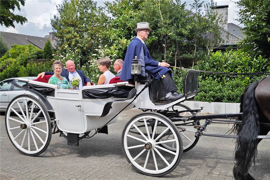 Viele befreundete Vereine aus Alstätte und Umgebung sind zum Jubiläum des Schützenvereins Schmäinghook gekommen. Alleine 15 Kutschen fuhren durch den Ort.