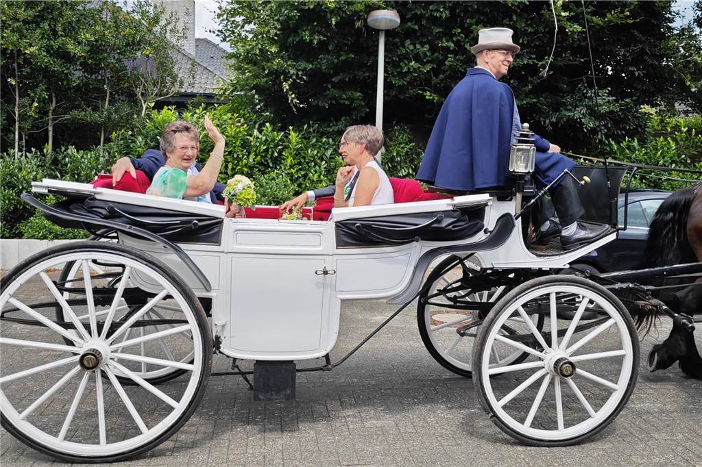 Viele befreundete Vereine aus Alstätte und Umgebung sind zum Jubiläum des Schützenvereins Schmäinghook gekommen. Alleine 15 Kutschen fuhren durch den Ort.