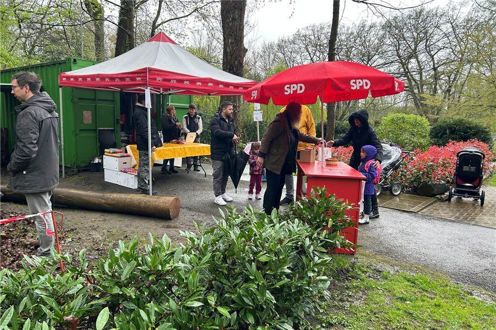 Ein roter Stand der SPD.