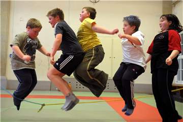 Übergwichtige Kinder beim Sport