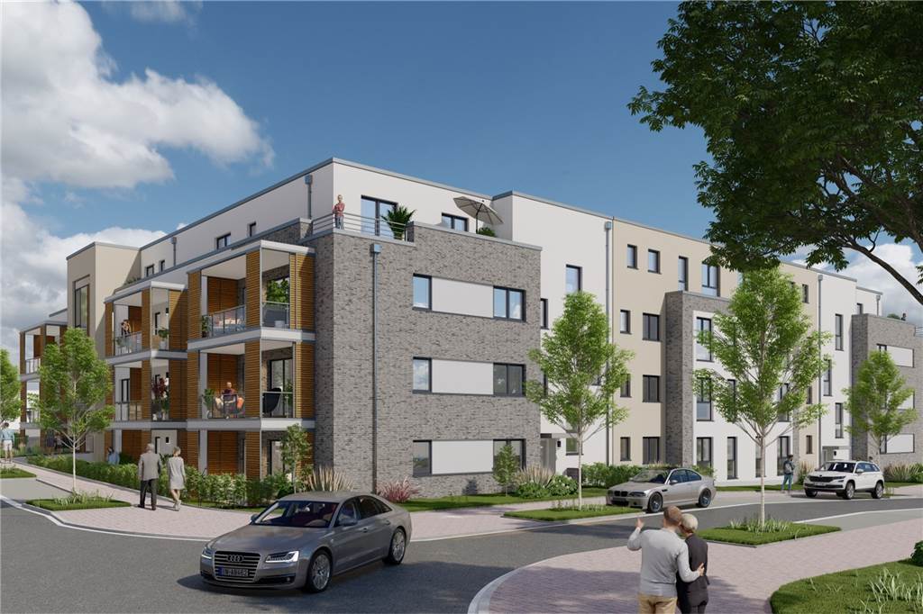 Vier Häuser mit 40 Wohnungen: Die Deutsche Wohnungsbau aus Essen plant ein U-förmiges, in sich geschlossenes Quartier.