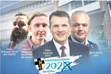 Vier Kandidaten bewerben sich um das Amt des Bürgermeisters in Dorsten,