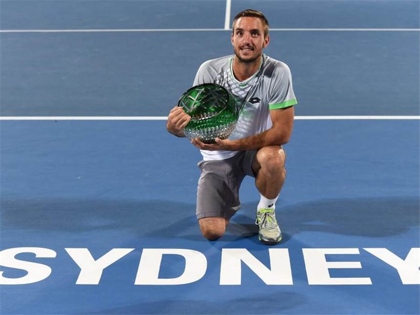 Serbe Troicki gewinnt ersten Titel nach Dopingsperre Viktor Troicki hat beim Turnier Apia International in Sydney gesiegt. Foto: Dean Lewins