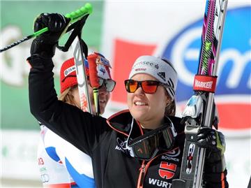 Viktoria Rebensburg gewann den Super-G von Schladming. Foto Barbara Gindl
