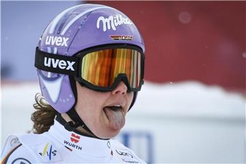 Viktoria Rebensburg hat den Riesensloalom-Weltcup gewonnen. Foto: Anders Wiklund/TT News Agency via AP