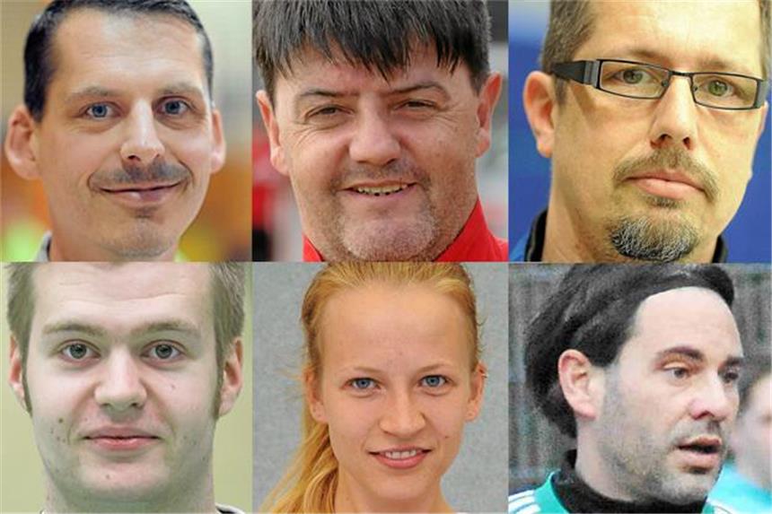 Für einen Moment mal kein Gentleman (v.l., v.o.) Rüdiger Dülfer, Willi Henseleit, Thorsten Leder, Felix Sobottka, Ralf Utech, Lea Witthaus