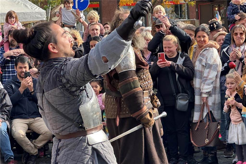 Volles Programm auf dem Mittelaltermarkt in Castrop. Am Sonntag durften die Gäste Schwertkämpfe von Rittern, Hexen- und Spinnenshows sowie viele weitere Attraktionen bestaunen.