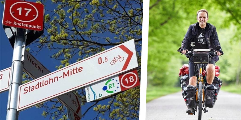 Per Wegweiser oder digital mit der App: Drei Radtouren von Stadtlohn aus Vom Knotenpunkt 17 sind es nur noch 500 Meter bis zum Stadtlohner Marktplatz, dem Start- und Endpunkt der drei möglichen Routen.