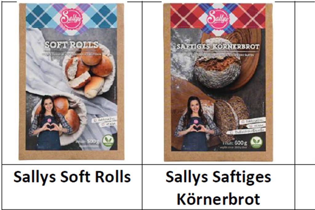 Rückruf bei Lidl: Back-Produkte von Youtuberin Sally zurückgerufen Zwei der vier Backmischungen.