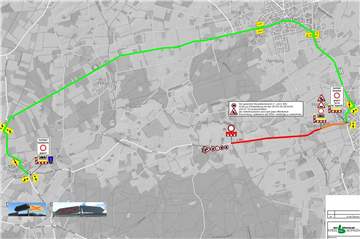 Von der Kreisgrenze bis Erle wird die Marienthaler Straße (rot markiert) ab Montag saniert. Die empfohlene Umleitungsstrecke führt über Raesfeld.