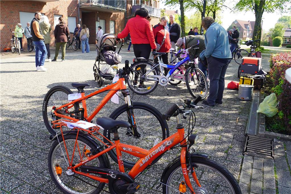 Traditionelle Fahrradbörse: Veranstalter zeigen sich zufrieden Fahrräder stehen auf dem Platz