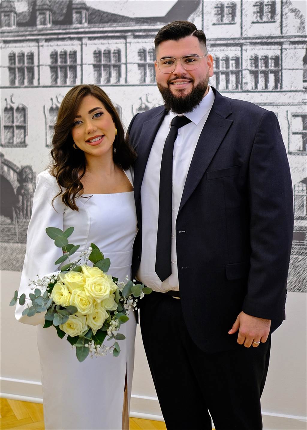 Hochzeiten im Februar in Recklinghausen Das Brautpaar Jasmin und Semih Gazacesme im Standesamt im Recklinghäuser Rathaus