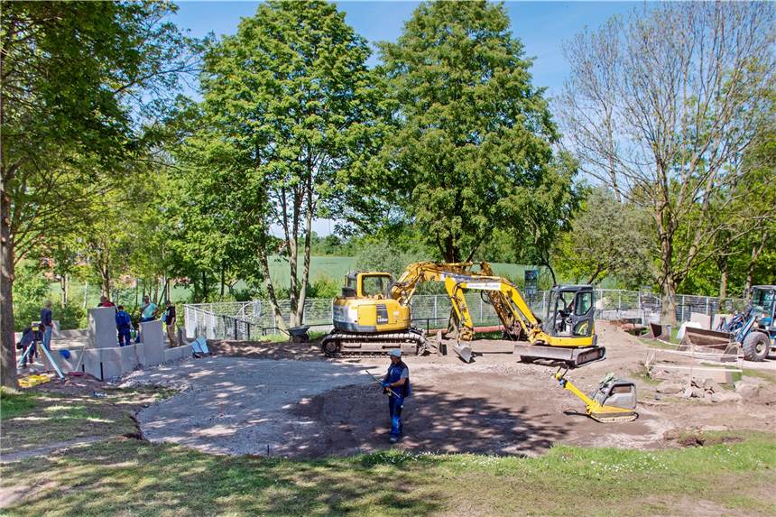 An der Parkour-Anlage im Freizeitgelände Ork wird gearbeitet Vor etwa zwei Wochen sind die Bauarbeiten gestartet. Jetzt warten alle gespannt auf die Eröffnung. foto stadt Ahaus