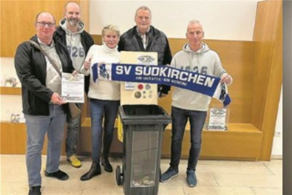 Diebe stehlen in Südkirchen gespendete Kronkorken aus Sammeltonnen Vor kurzem übergaben einige Mitglieder der Südkirchener Altherren-Abteilung eine Sammeltonne an die Kinderheilstätte.