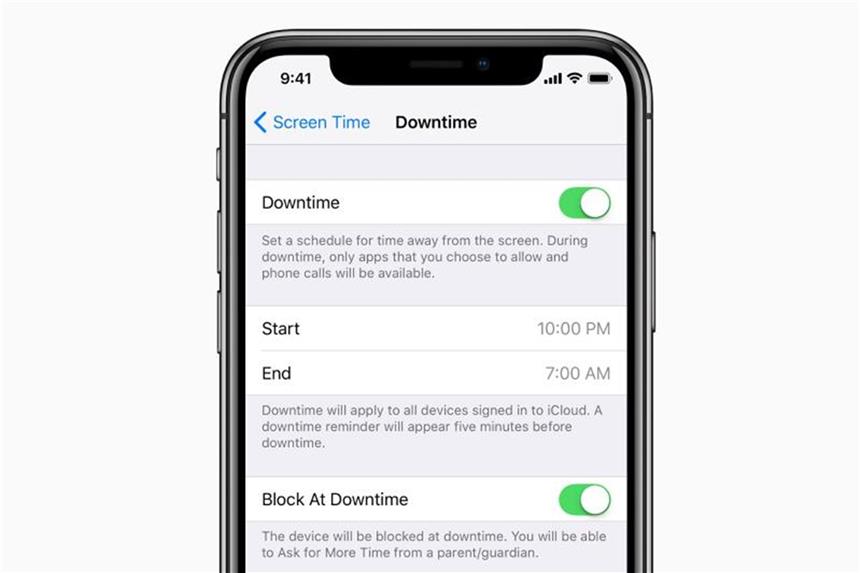 Neue iOS-Funktion erlaubt Eltern mehr Kontrolle Während der „Downtime“ erscheinen im kommenden iOS 12 Mitteilungen nicht auf dem Bildschirm, und Apps können nicht verwendet werden. Foto: Apple Inc