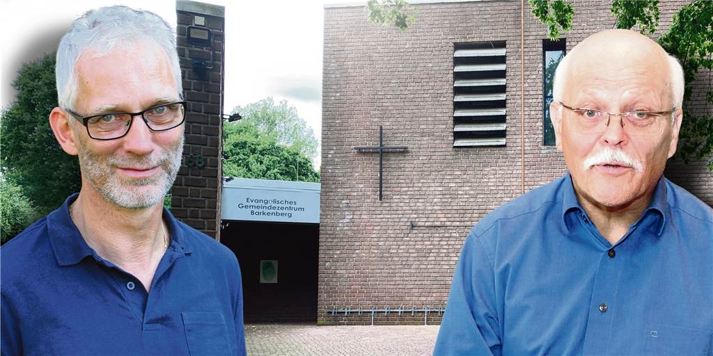 Gemeindezentrum Barkenberg: Bedeutet Kita neues Leben oder Verlust? Michael Laage und Hans-Udo Schneider vor dem Barkenberger Gemeindezentrum