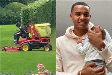 Während sich Axel Witsel bei der Gartenarbeit verdint macht (l.), genießt Manuel Akanji die freie Zeit mit Söhnchen Aayden Malik.
