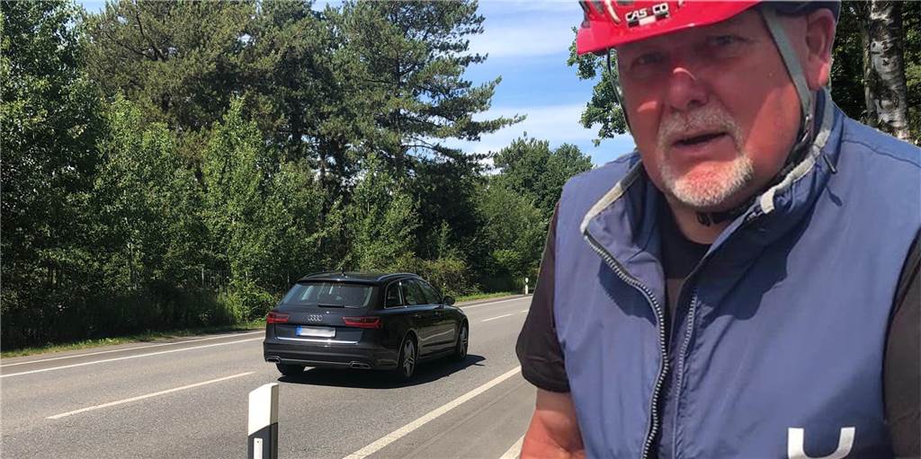 ADFC-Sprecher Walter Corsten nennt geplanten B 224-Radweg „überflüssig“ Walter Corsten vom ADFC, im Hintergrund die B 224 zwischen Dorsten und Erle.