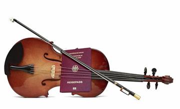 Wenn der Geigenbogen Verzierungen aus Schildplatt hat, braucht man einen Reisepass, um mit dem Instrument in Länder außerhalb der EU zu reisen.