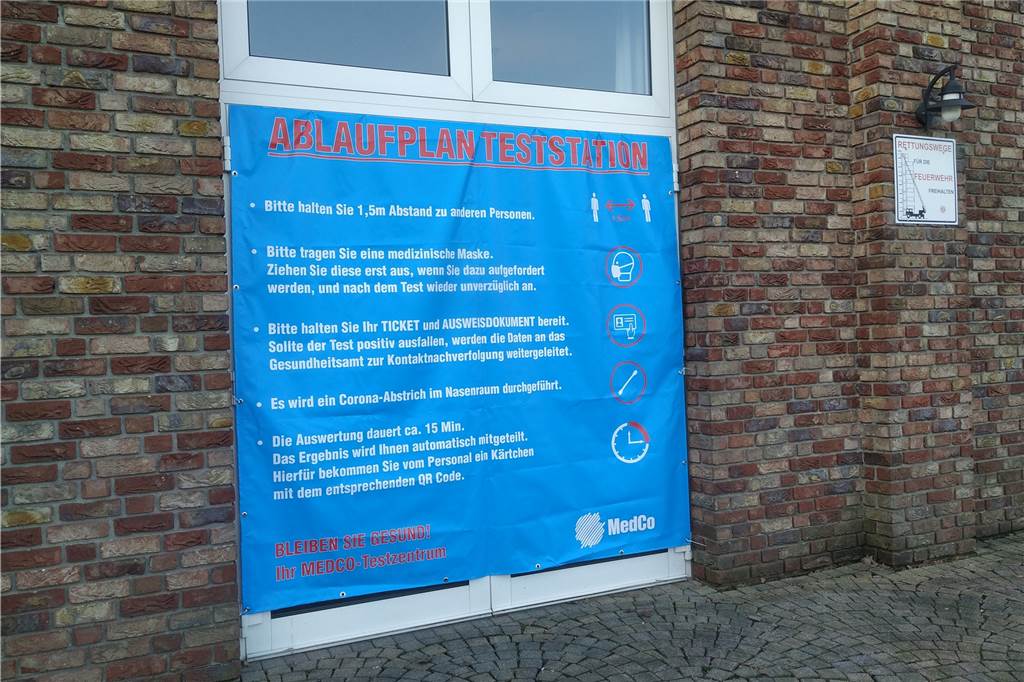 Stäbchen statt Bier - Brauhaus ist ab jetzt Testzentrum Ablauf im Testzentrum im Brauhaus am Ring in Kirchhellen.