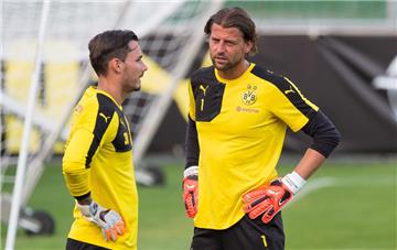 Wer wird die Nmmer eins beim BVB: Roman Weidenfeller (r.) oder Roman Bürki?
