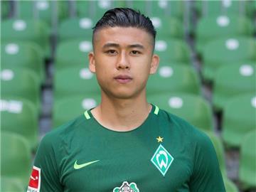 Werder-Neuzugang Yuning Zhang erzielte den Treffer zum 1:0 beim Testspiel gegen Kielce. Foto: Jörg Sarbach