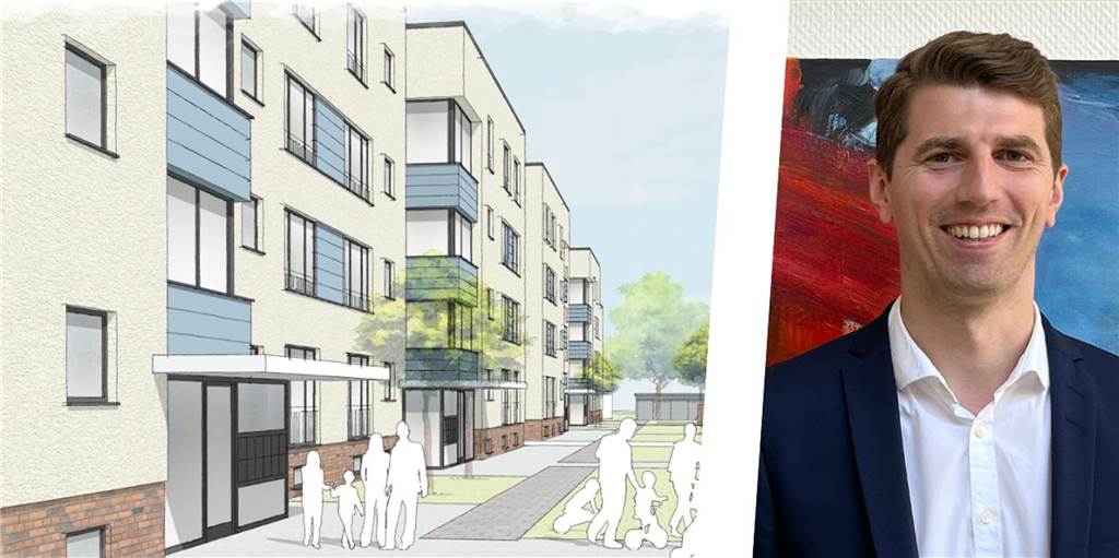 WBG-Prokurist zu Abriss und Neubau: Moderner wohnen an der Bebelstraße Die neuen Häuser mit 44 Wohnungen an der Bebelstraße