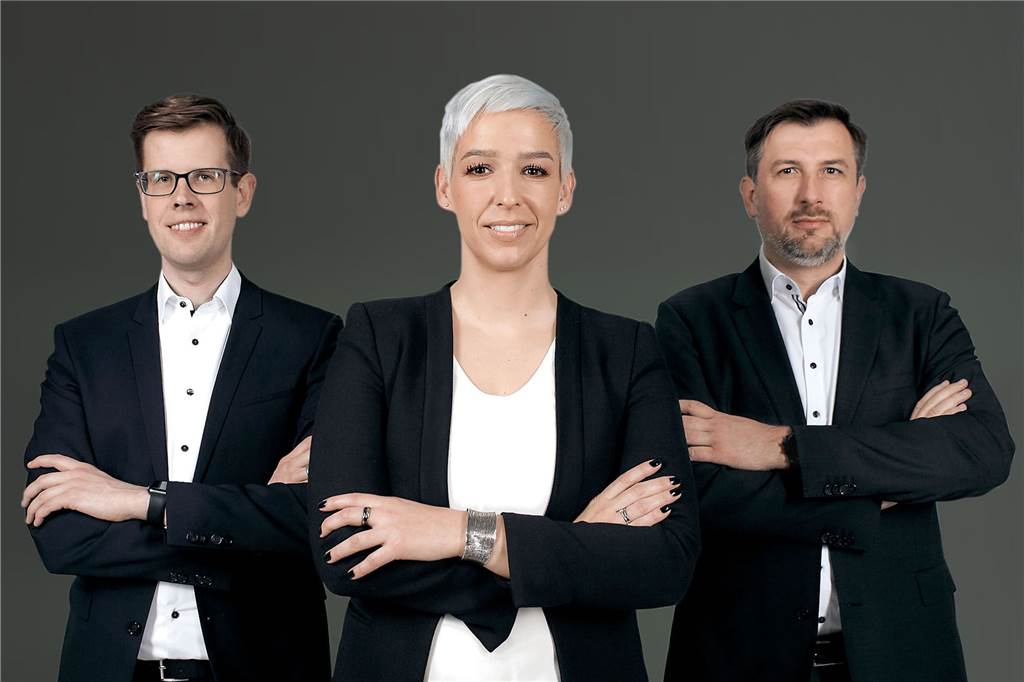 „Wir machen grünen Wasserstoff möglich.“ Das ist die Kernidee der Gründer und Geschäftsführer der WEW GmbH in Dortmund: Dr.-Ing. Lukas Lüke (v.l.), Dr. Wiebke Lüke und Dr. Gregor Polcyn.