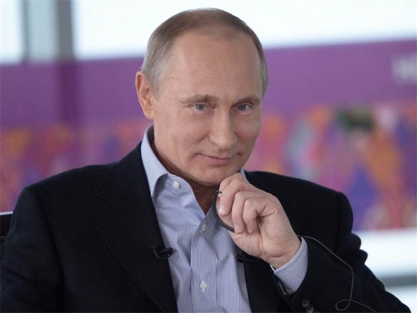 Putin wählte Ort für Olympia in Sotschi selbst aus Wladimir Putin freut sich über den Austragungsort Sotschi für die ersten Winterspiele in Russland. Foto: Aleksey Nikolskyi/Ria Novosti Po