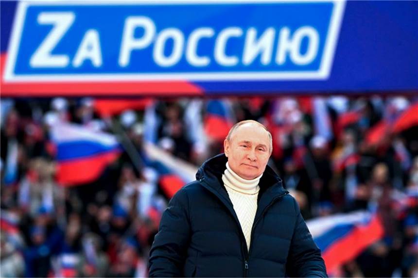 TV-Blackout: Kremlchef Putin verlässt Krim-Party im Stadion Wladimir Putin hält am achten Jahrestag der Einverleibung der Halbinsel Krim eine Rede in Moskau.