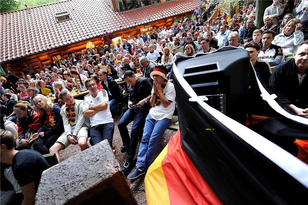 WM 2014: Public Viewing bei Jupp unner de Böcken zum Spiel Deutschland gegen Ghana (2:2) am 21. Juni 2014.