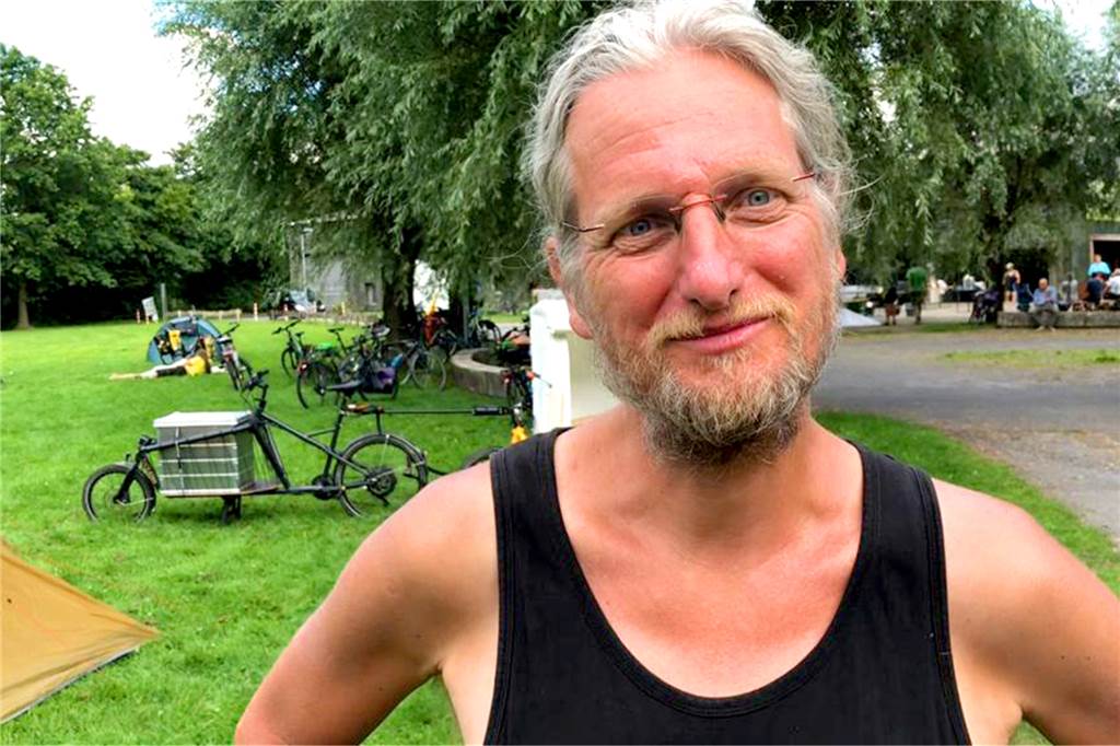 100 Radfahrer demonstrieren auch in Ahaus für den Verkehr der Zukunft Wolfgang "Wolli" Schuch aus Marburg ist seit 22 Jahren bei der Tour de Natur dabei.