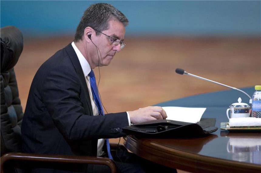 WTO-Chef Roberto Azevedo: Die Welthandelsorganisation soll Handelskriege verhindern und bei Handelsstreitigkeiten schlichten. Foto: Mark Schiefelbein/Pool/AP POOL
