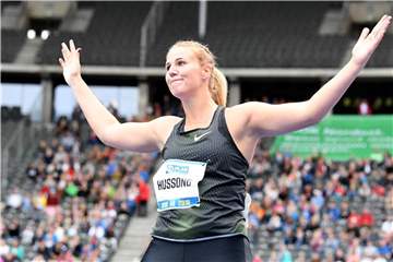 Wurde mit einem Wurf über 61,51 Meter Zweite beim ISTAF: Speerwerferin Christin Hussong. Foto: Soeren Stache