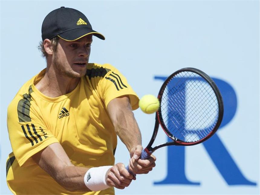 Tennisprofi Hanfmann erstmals in einem ATP-Tour-Finale Yannick Hanfmann setzt sich im Halbfinale gegen den Niederländer Robin Haase durch. Foto: Peter Schneider