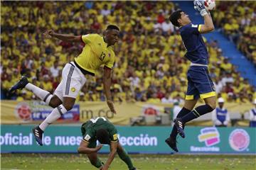Yerry Mina (l) im Trikot der kolumbianischen Nationalmannschaft. Foto: Ricardo Mazalan