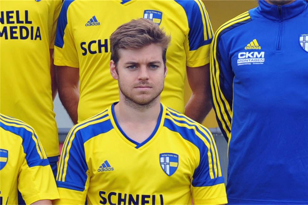 Zachary Hamm, hier bei seiner Vorstellung als Neuzugang der SpVgg Vreden 2021