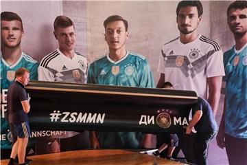 #ZSMMN lautete das Motto der deutschen Fußball-Nationalmannschaft in Russland. Foto: Christian Charisius