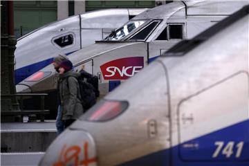 Züge der nationalen französischen Eisenbahngesellschaft SNCF stehen im Bahnhof Gare de Lyon in Paris. Foto: Yoan Valat/EPA