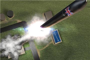 Zukunftvision: Die Animation zeigt eine Rakete, die aus dem Weltraumbahnhof an der Halbinsel A'Mhoine in der schottischen Grafschaft Sutherland startet. Foto. PRNewsfoto/Lockheed Martin Foto: PRNewsfoto