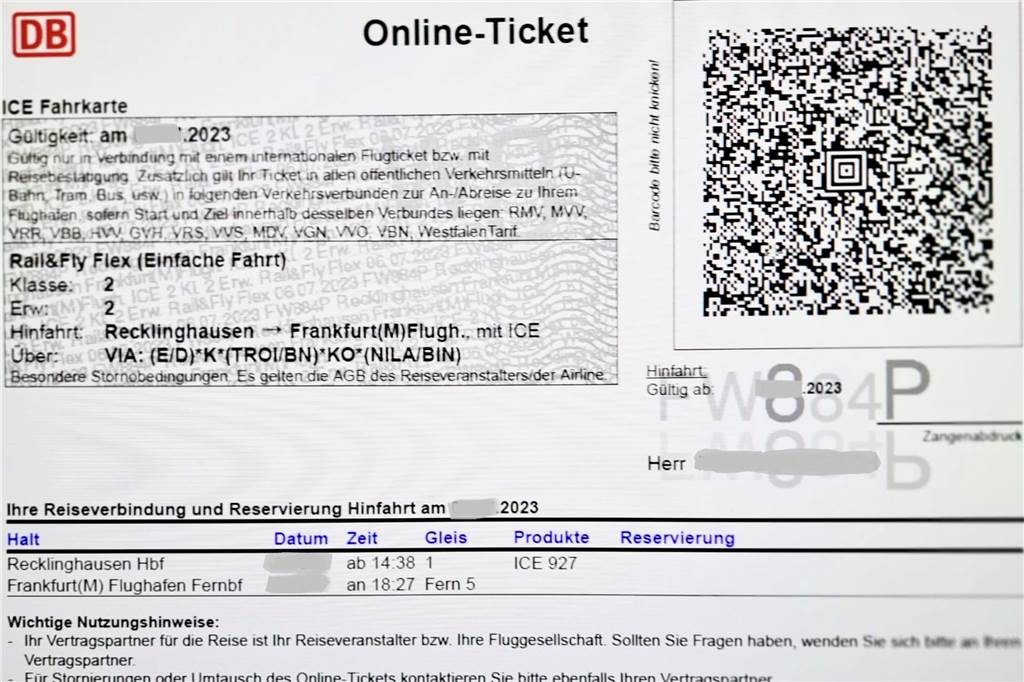 Kontrolleur sorgt für Chaos: Bahn spielt Recklinghäuserin übel mit Das Rail&Fly-Ticket von Silke Kamerkes Partner.