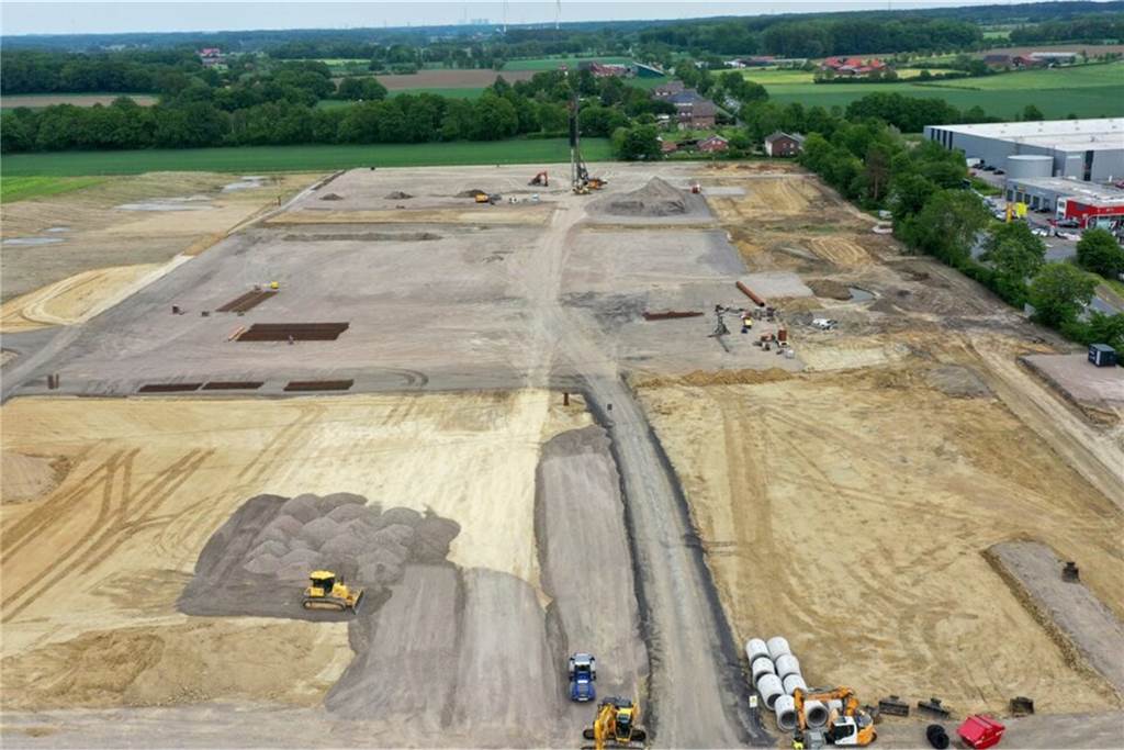 Grundlage für Cordes & Gräfe-Neubau in Selm schreitet voran Zum Vergleich: So sah es auf der Baufläche noch im Mai 2022 aus.