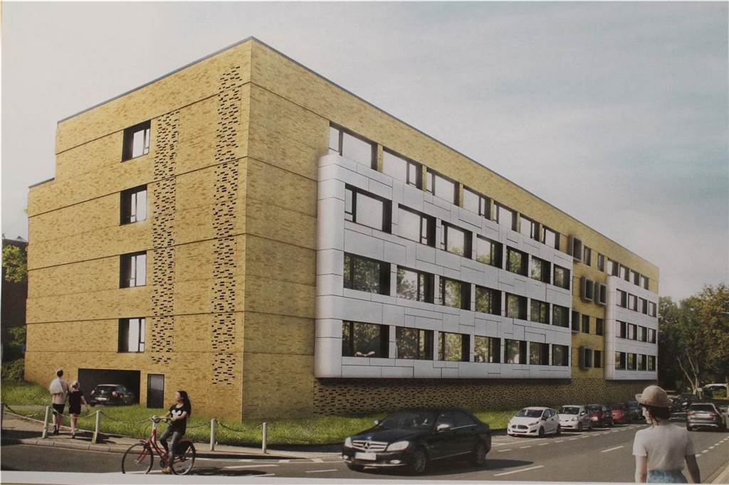 Neuer Krankenhaus-Nordflügel: Können die Arbeiten rechtzeitig starten? Zur Frohlinder Straße hin soll der Nordflügel so aussehen.