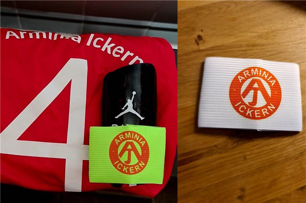 Ärger um Neuers Regenbogen-Binde - was sagen Castrop-Rauxeler Kapitäne dazu? Zwei Binden zur Auswahl hat Fatih Kantarci von Arminia Ickern: eine in Neongelb, eine in Weiß.